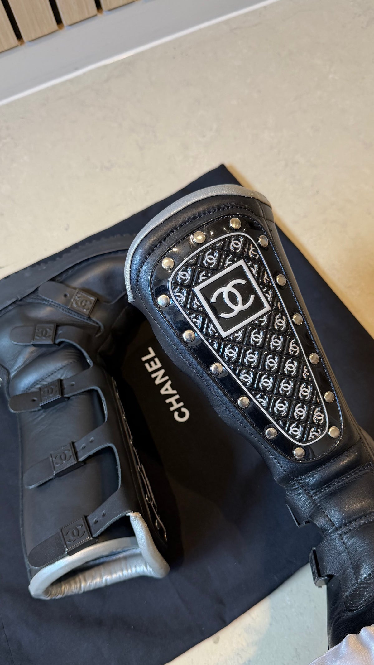 Chanel CC leather biker/motor boots - EU 36