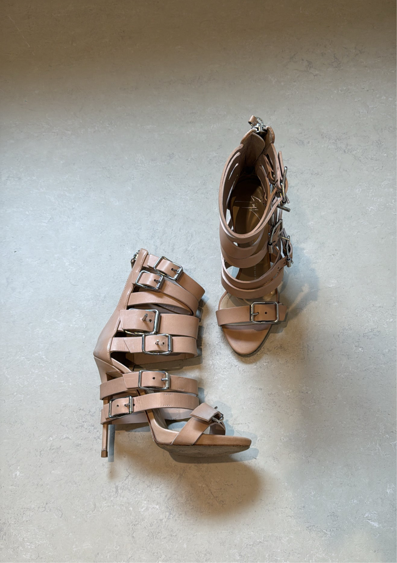 GIUSEPPE ZANOTTI - NUDE MULTI STRAP HEEL EU 37.5