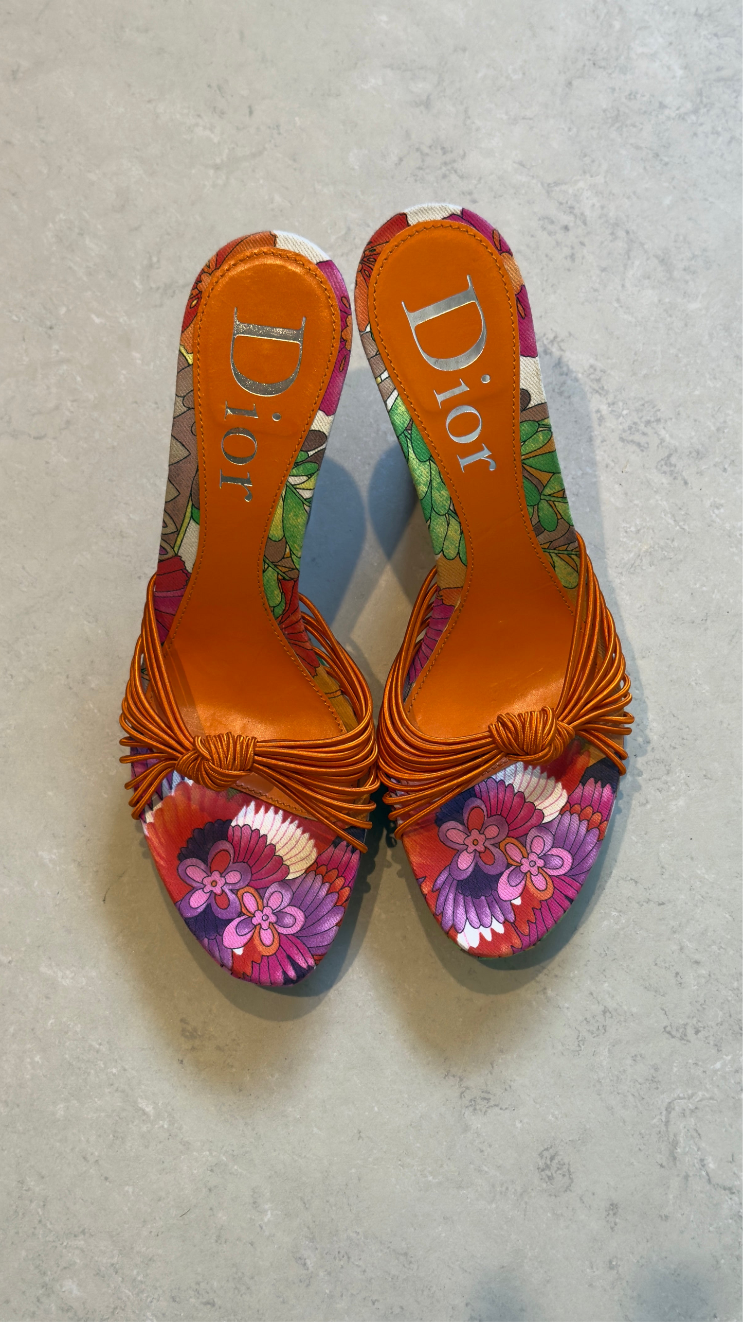 John Galliano DIOR 2004 - multicolour cloth heels - EU 39