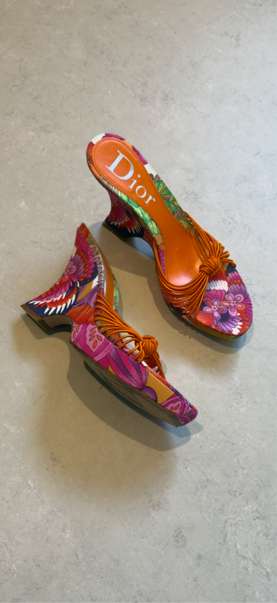 John Galliano DIOR 2004 - multicolour cloth heels - EU 39