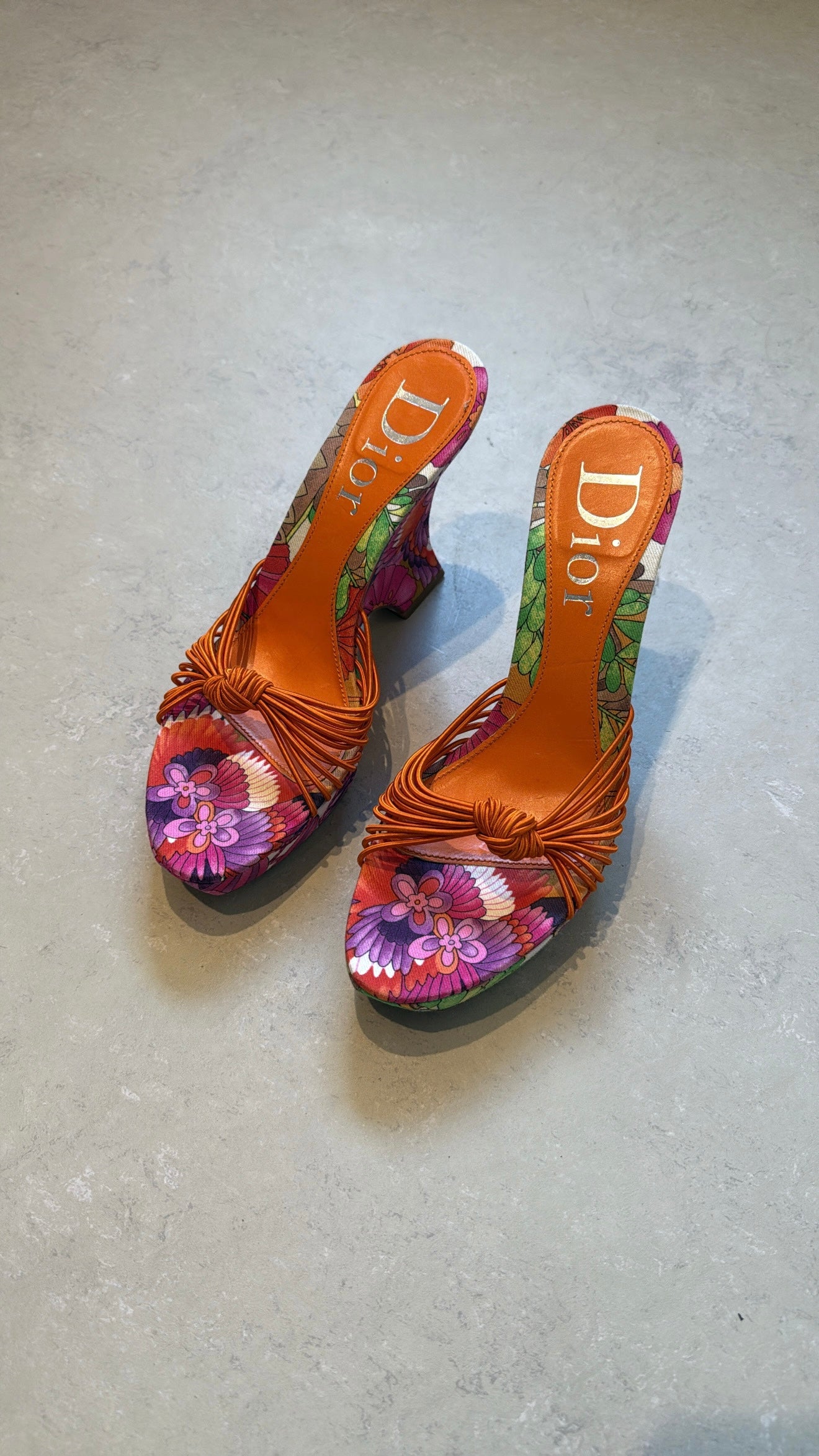 John Galliano DIOR 2004 - multicolour cloth heels - EU 39