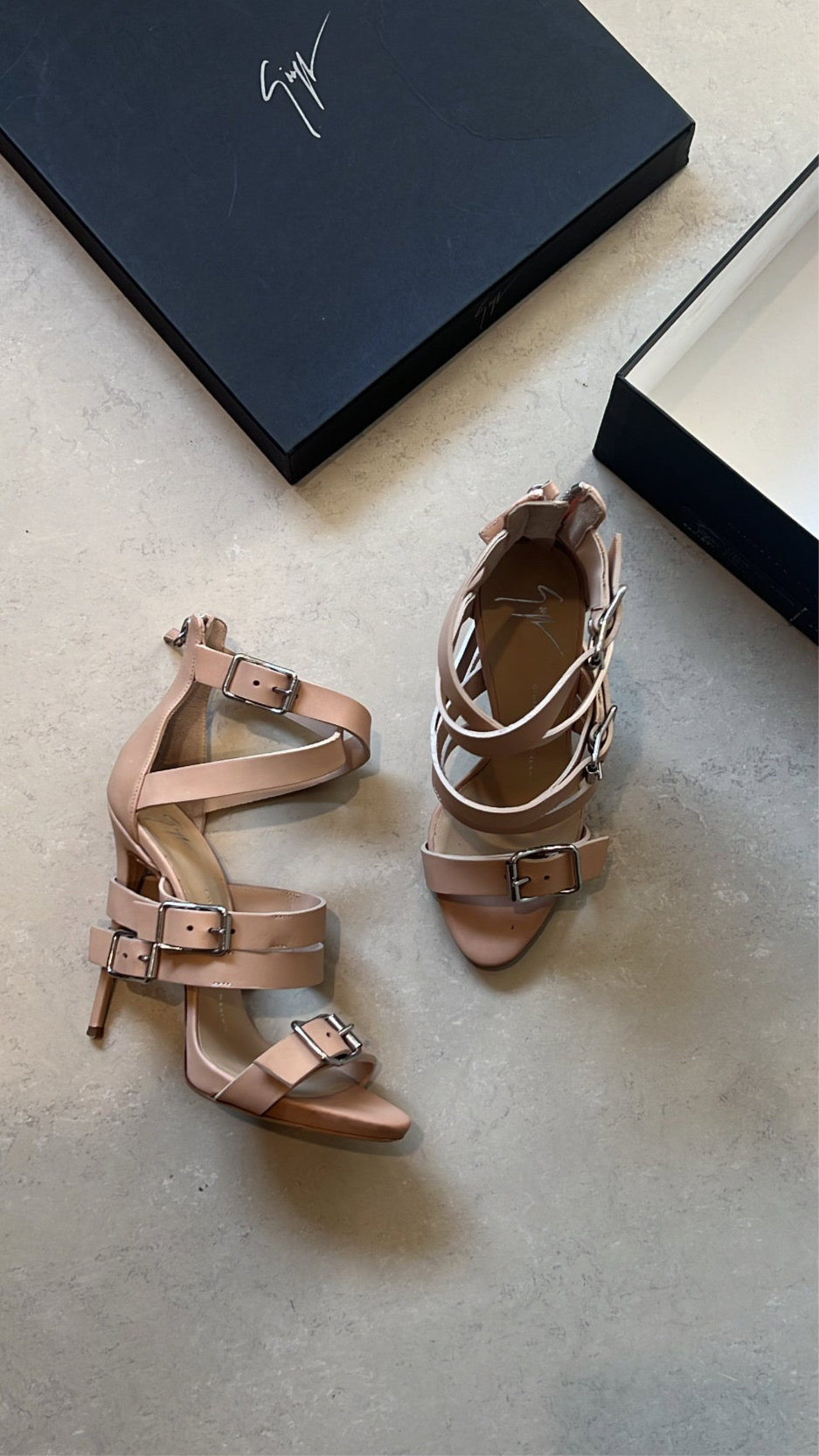 GIUSEPPE ZANOTTI - BEIGE WRAP AROUND BUCKLE STRAP EU 37.5