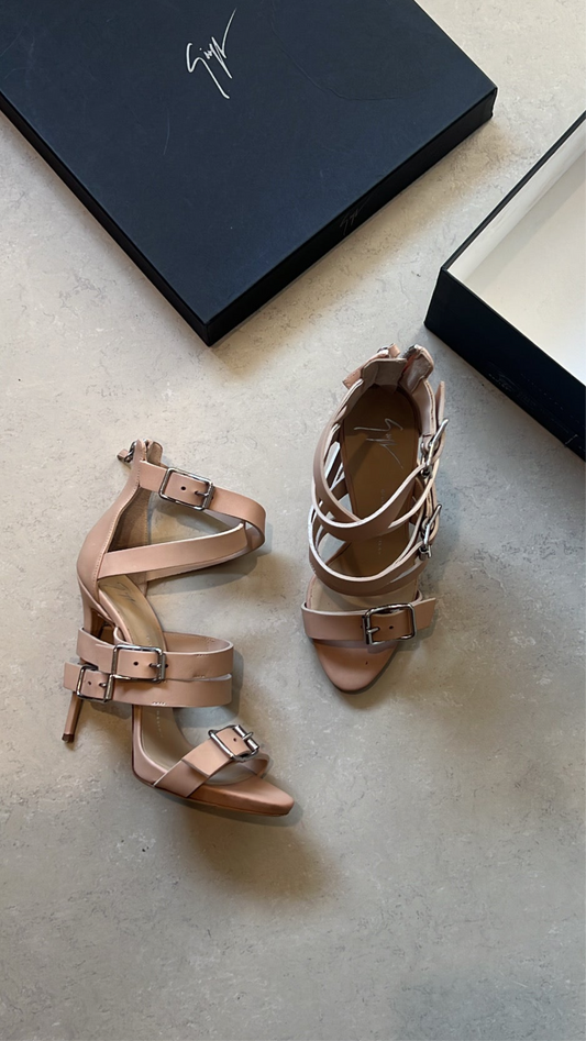 GIUSEPPE ZANOTTI - BEIGE WRAP AROUND BUCKLE STRAP EU 37.5