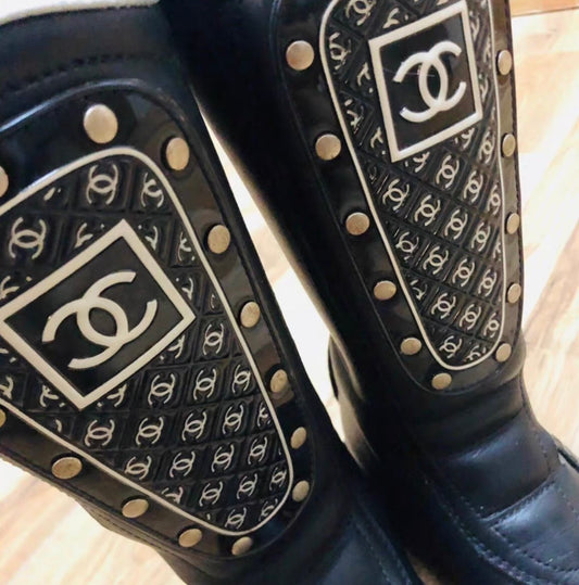 Chanel CC leather biker/motor boots - EU 36