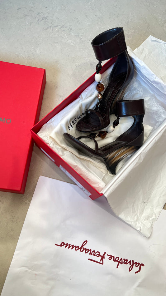 FERRAGAMO SELENE WEDGE - EU 37.5|37|36