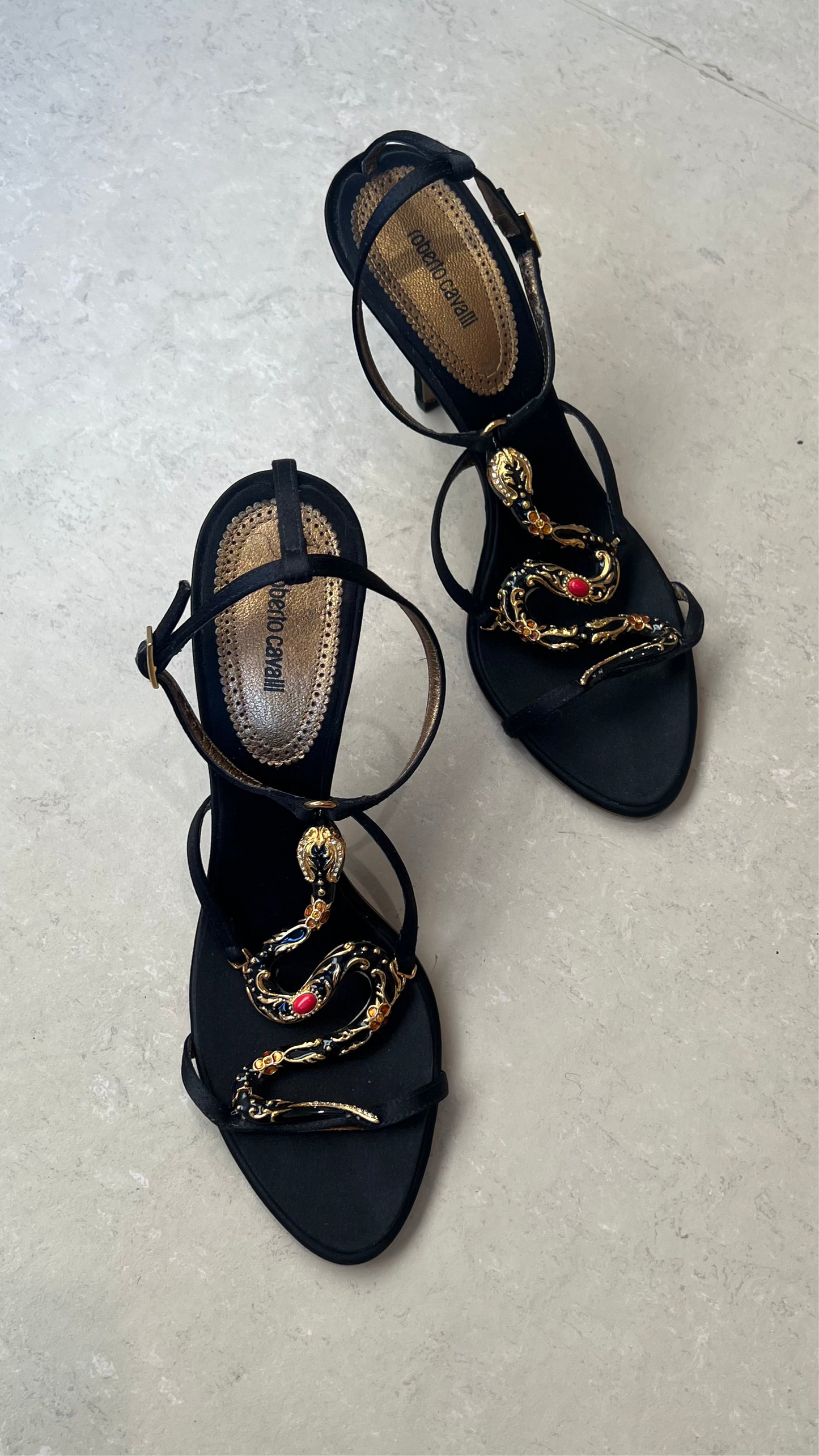 ROBERTO CAVALLI SNAKE SANDAL/SERPENT HEEL - EU 39