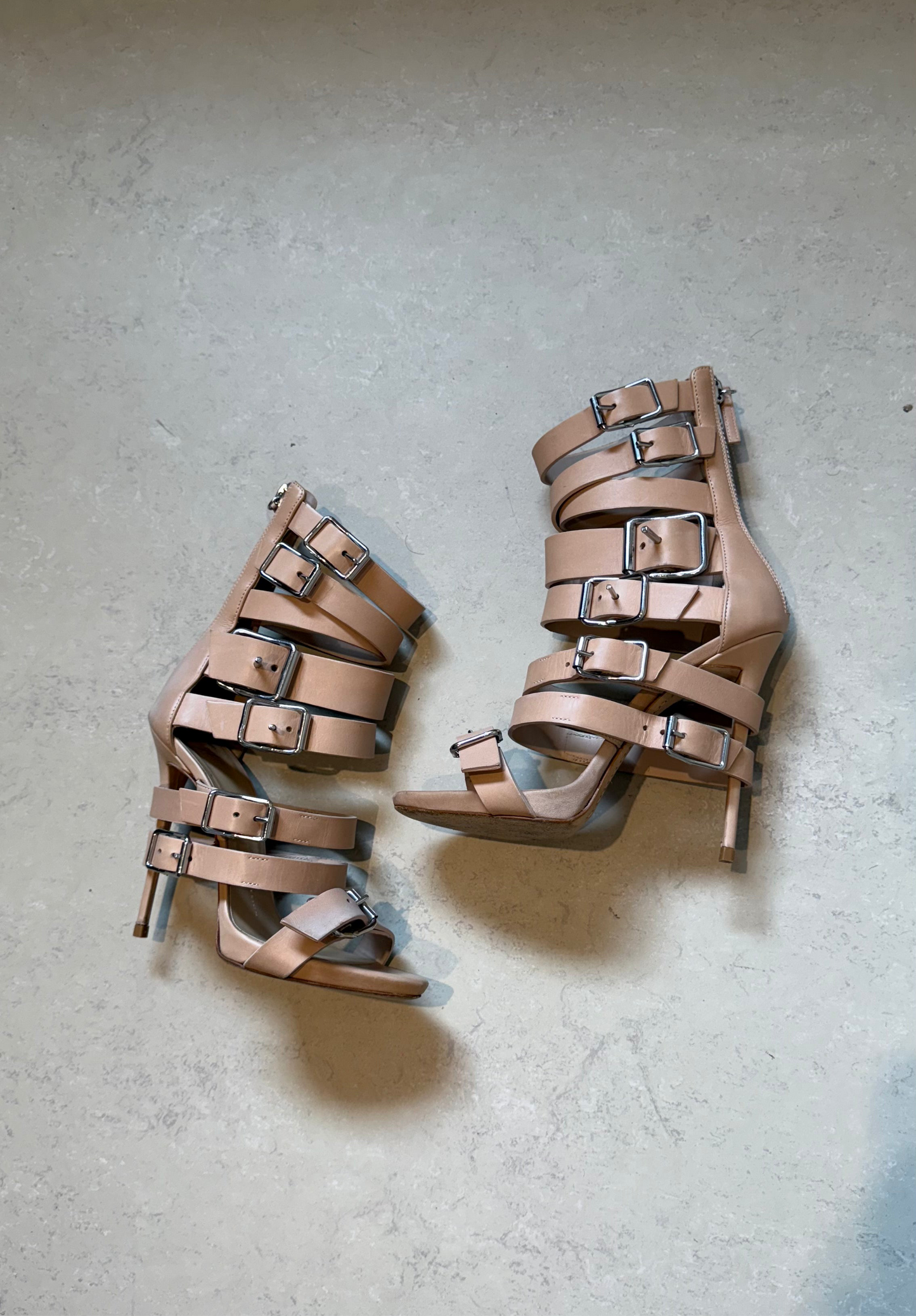 GIUSEPPE ZANOTTI - NUDE MULTI STRAP HEEL EU 37.5