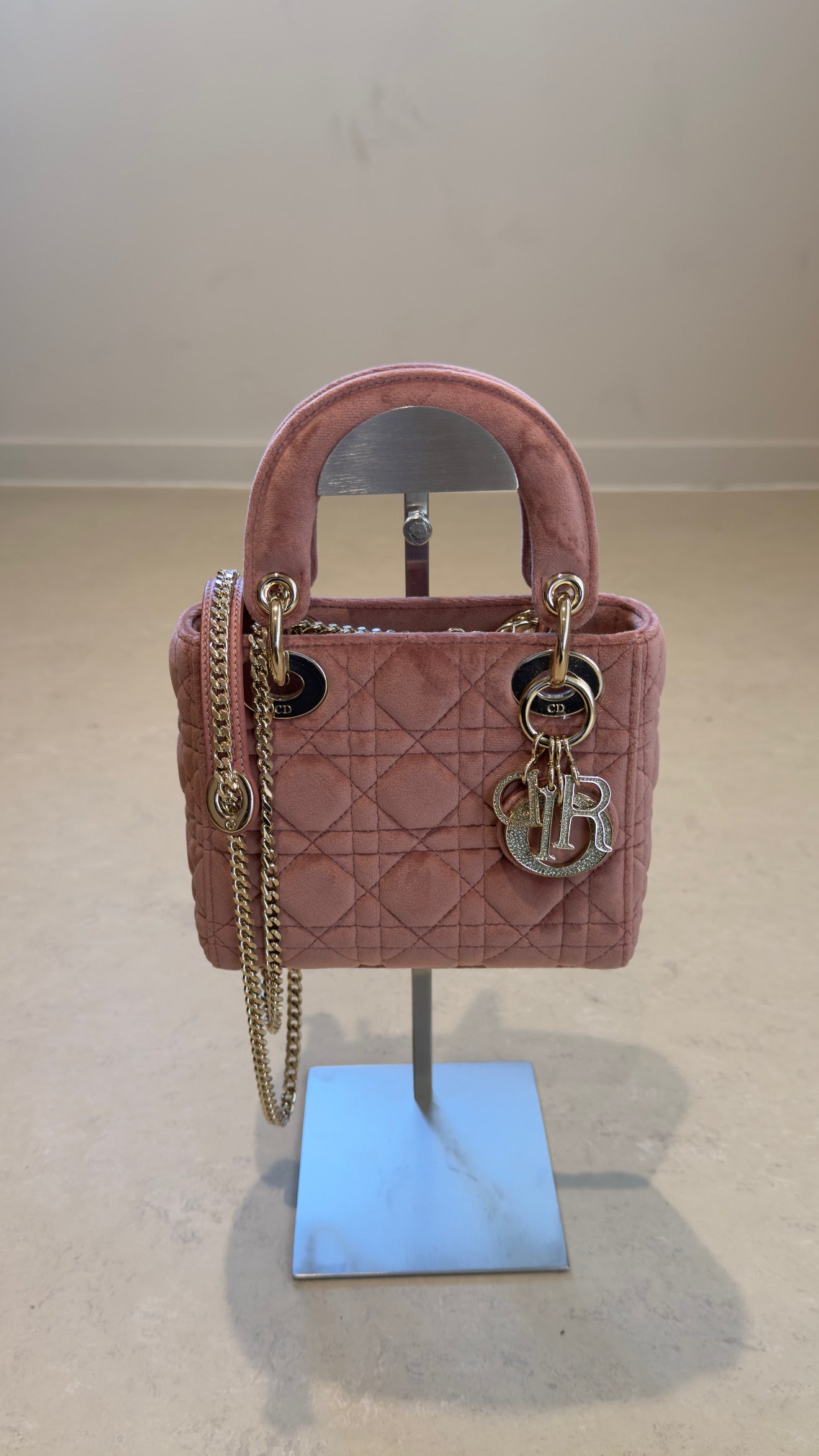 Dior - Mini lady Dior crystal dusty rose | velvet