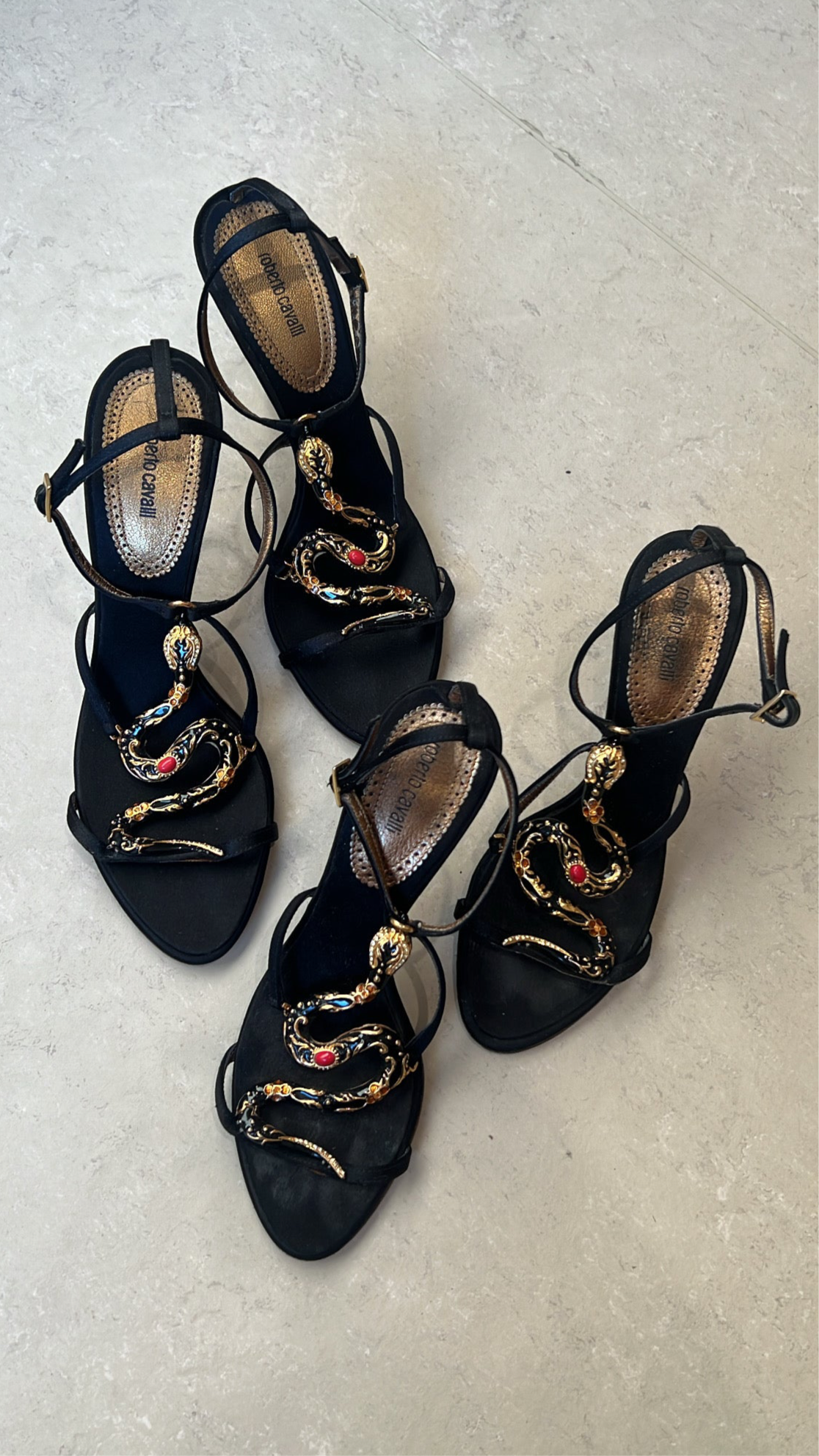 ROBERTO CAVALLI SNAKE SANDAL/SERPENT HEEL - EU 39