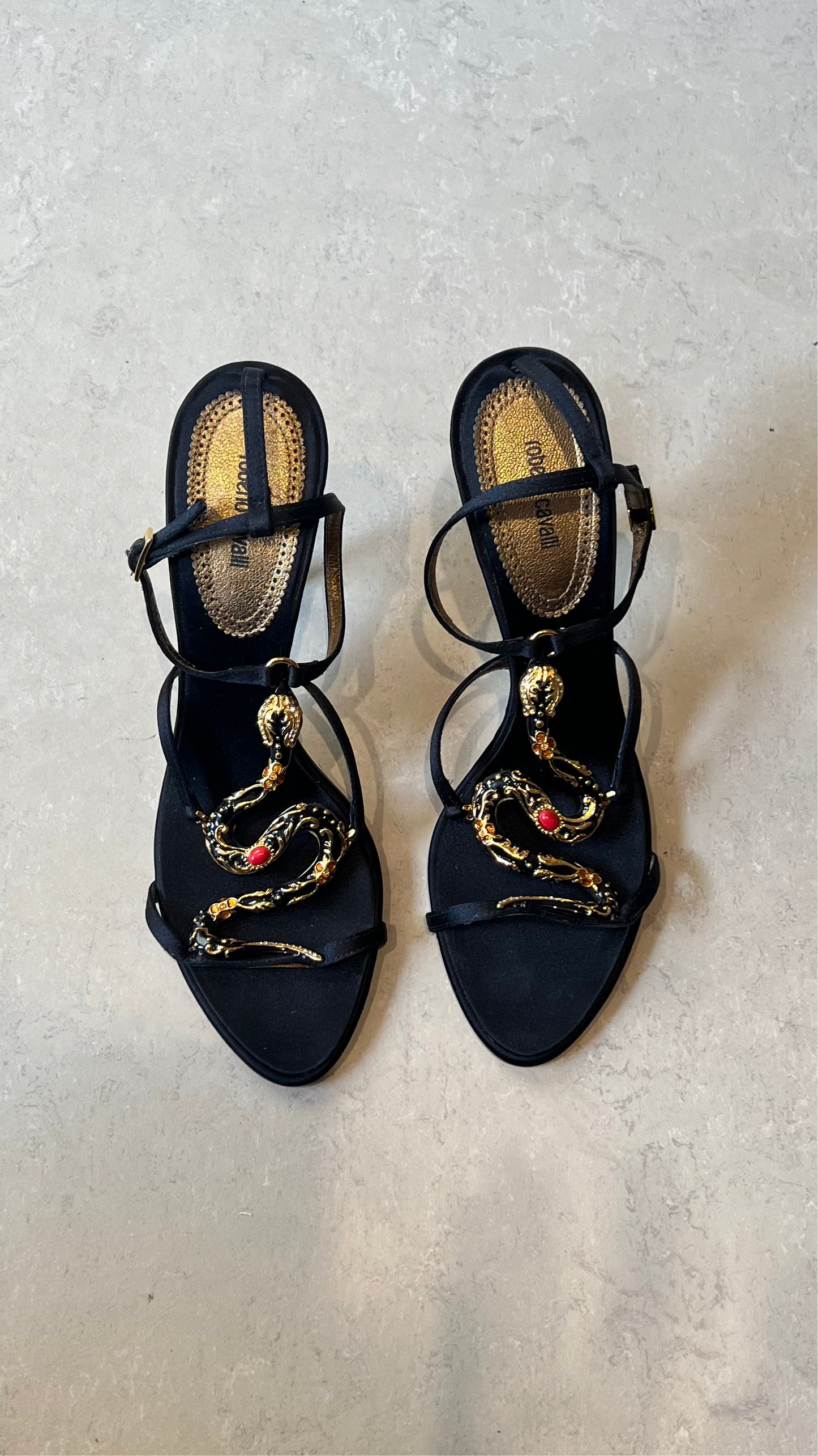 ROBERTO CAVALLI SNAKE SANDAL/SERPENT HEEL - EU 39