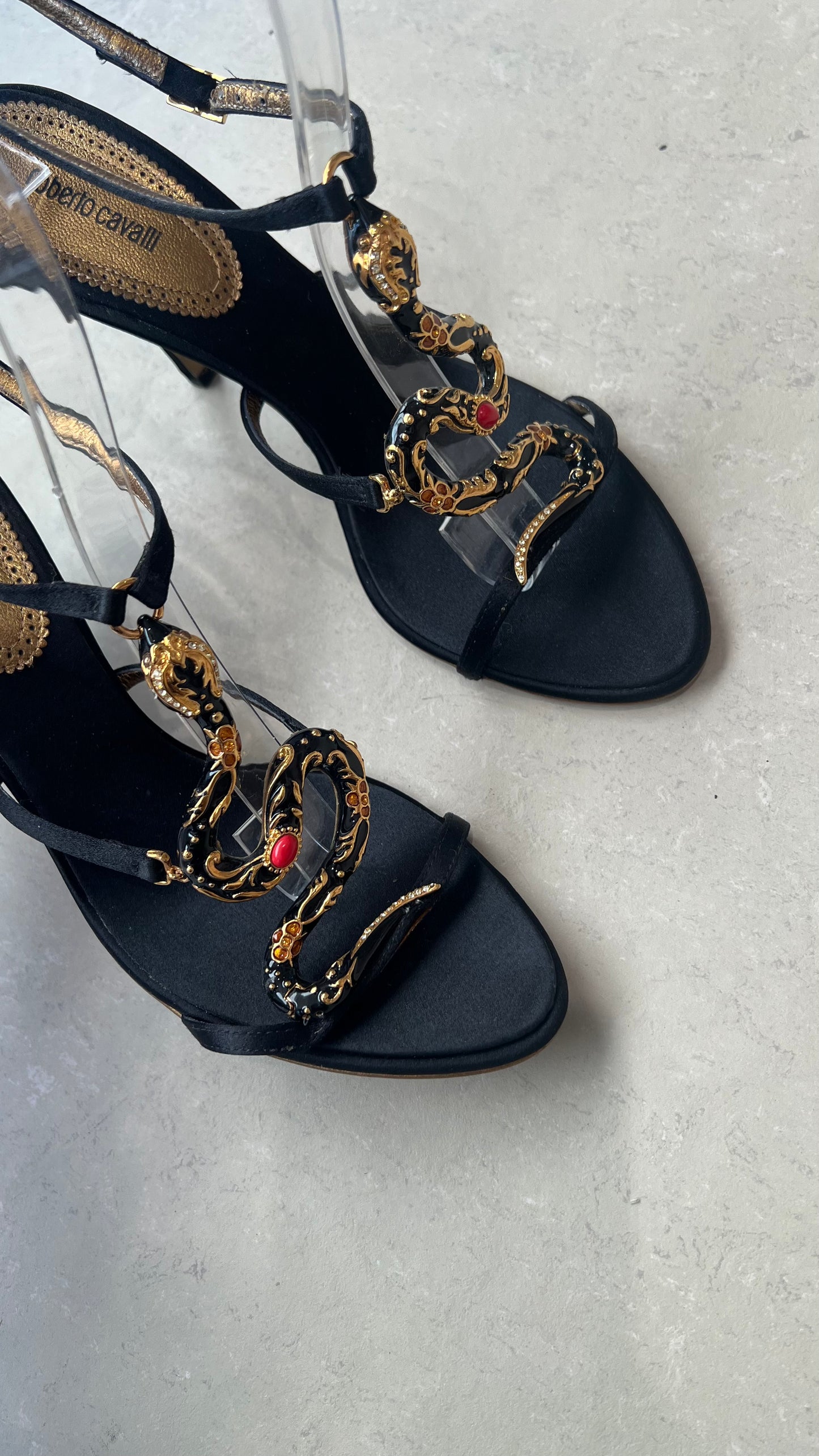 ROBERTO CAVALLI SNAKE SANDAL/SERPENT HEEL - EU 39