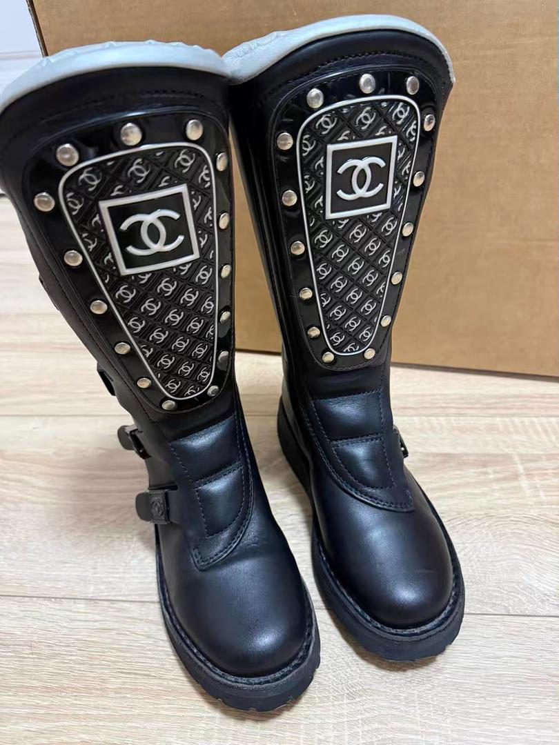 Chanel CC leather biker/motor boots - EU 36