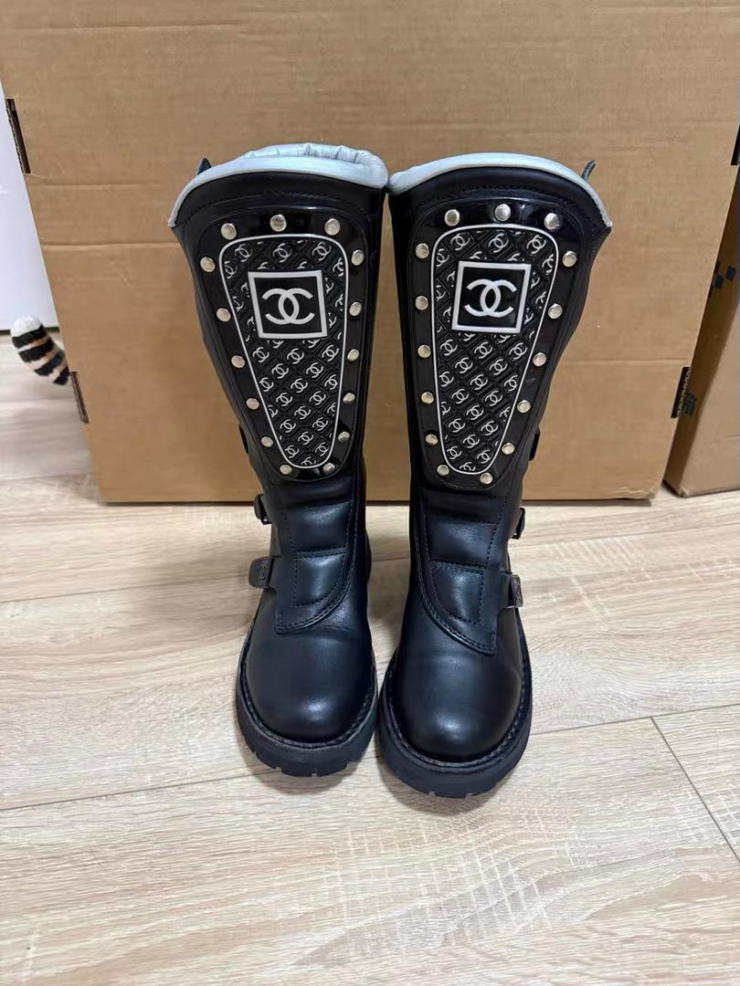 Chanel CC leather biker/motor boots - EU 36
